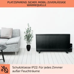 Wallander Ölradiator 1000W Thermostat Ölheizung Ultraflach Schwarz -Haushaltsgerätegeschäft 10033103 de 0007 usp