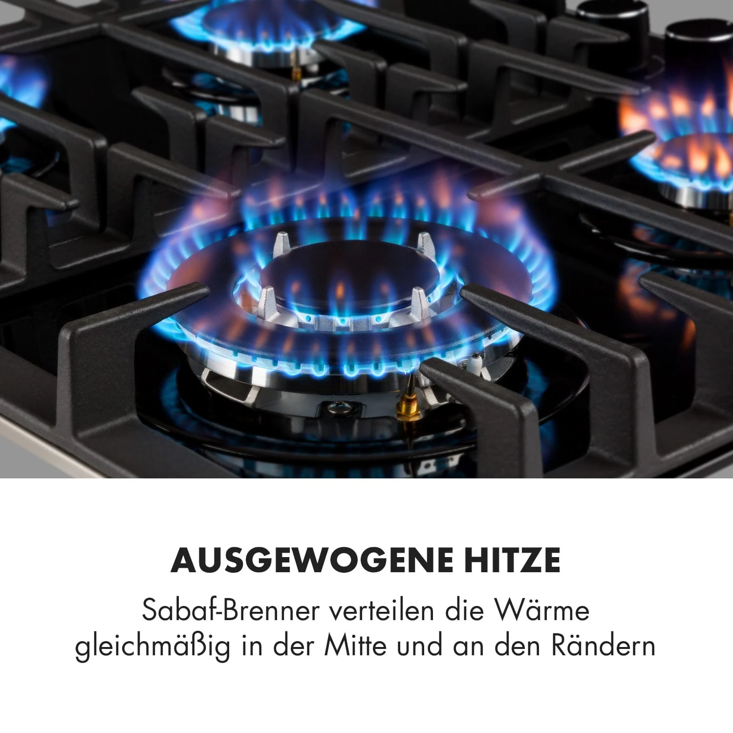 Ignito 4 Zonen Gaskochfeld 4-flammig Sabaf-Brenner Glaskeramik Schwarz 5 Ignito 4 Zonen Gaskochfeld 4-flammig Sabaf-Brenner Glaskeramik Schwarz – Bild 3