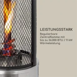 Goldflame Deluxe Terrassenheizstrahler 36.000BTU/11kW Mobil Edelstahl -Haushaltsgerätegeschäft 10033280 yy 0003 logo Blumfeldt Goldflame Deluxe Heizstrahler silber