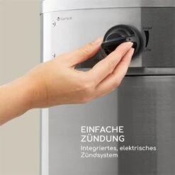 Goldflame Deluxe Terrassenheizstrahler 36.000BTU/11kW Mobil Edelstahl -Haushaltsgerätegeschäft 10033280 yy 0004 logo Blumfeldt Goldflame Deluxe Heizstrahler silber