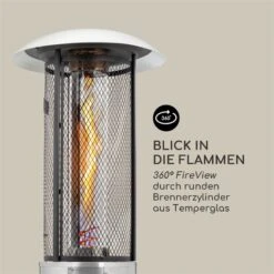 Goldflame Deluxe Terrassenheizstrahler 36.000BTU/11kW Mobil Edelstahl -Haushaltsgerätegeschäft 10033280 yy 0005 logo Blumfeldt Goldflame Deluxe Heizstrahler silber