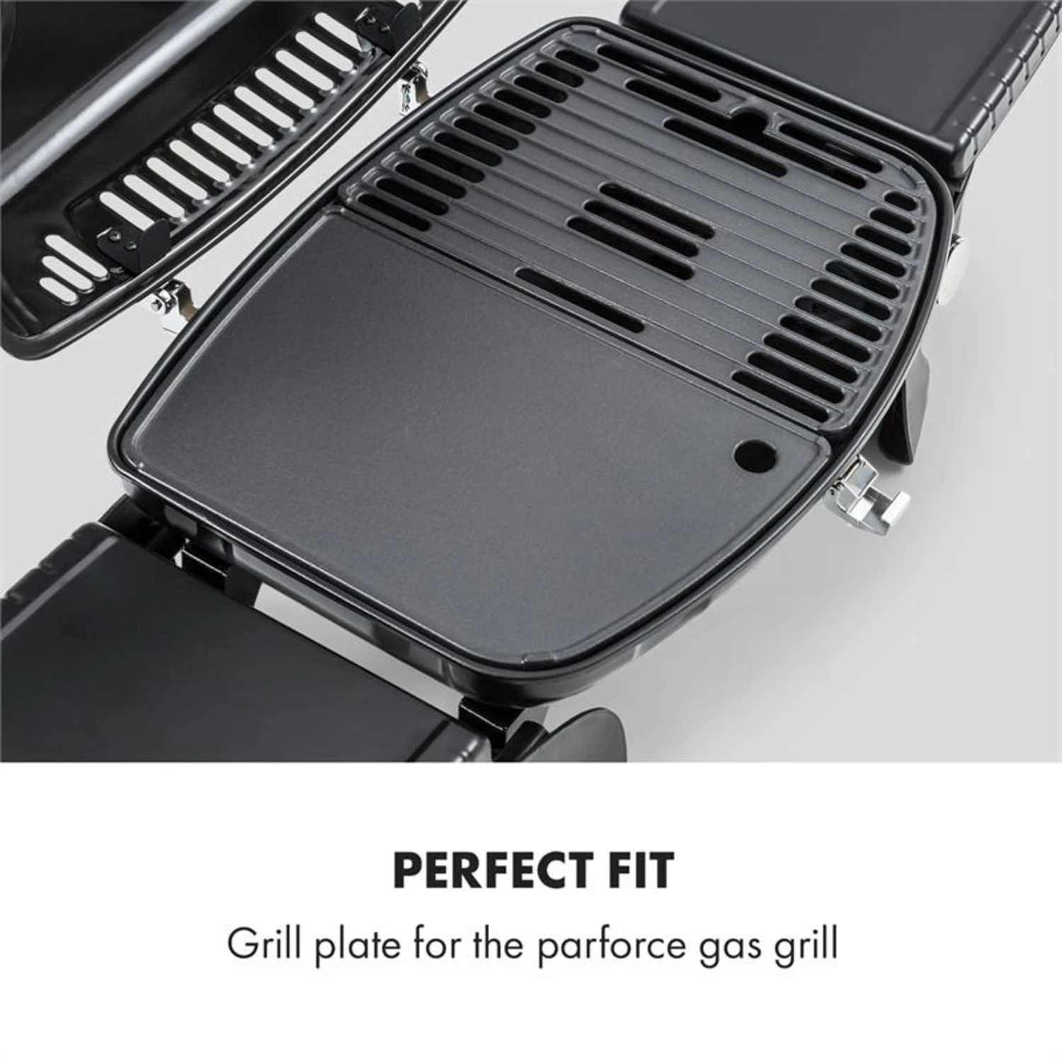 Parforce Grillplatte Glatt Zubehör Gusseisen Fettablauf Schwarz 4 Parforce Grillplatte Glatt Zubehör Gusseisen Fettablauf Schwarz – Bild 2