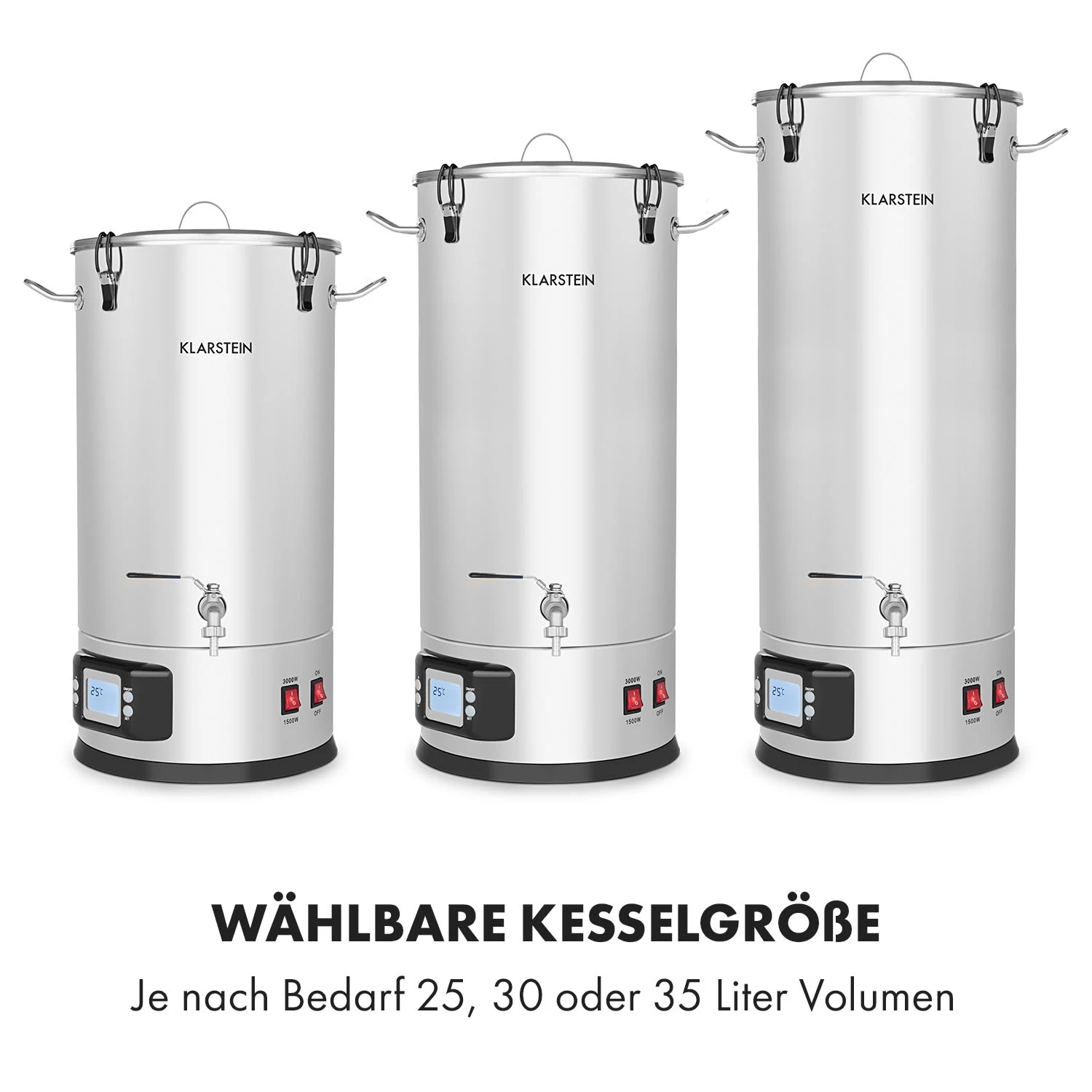 Maischfest Maischekessel 5 Teile 1500/3000W 35l LCD Edelstahl 5 Maischfest Maischekessel 5 Teile 1500/3000W 35l LCD Edelstahl – Bild 3