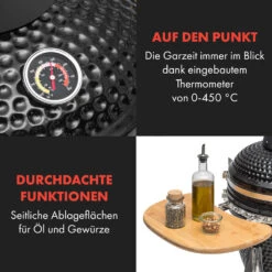 Queensize Kamado Grill Thermometer Abnehmbare Seitenteile Schwarz -Haushaltsgerätegeschäft 10033377 de 0006 logo