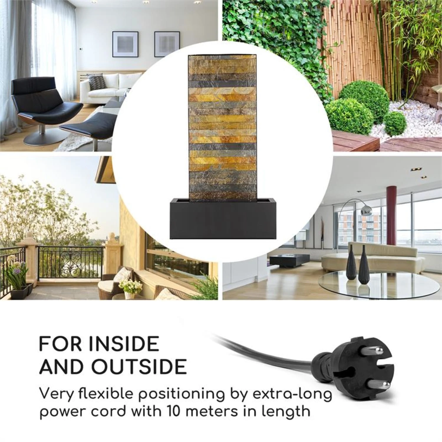 Raincastle Gartenbrunnen 12 LEDs 8W IPX8 Indoor & Outdoor 5 Raincastle Gartenbrunnen 12 LEDs 8W IPX8 Indoor & Outdoor – Bild 3