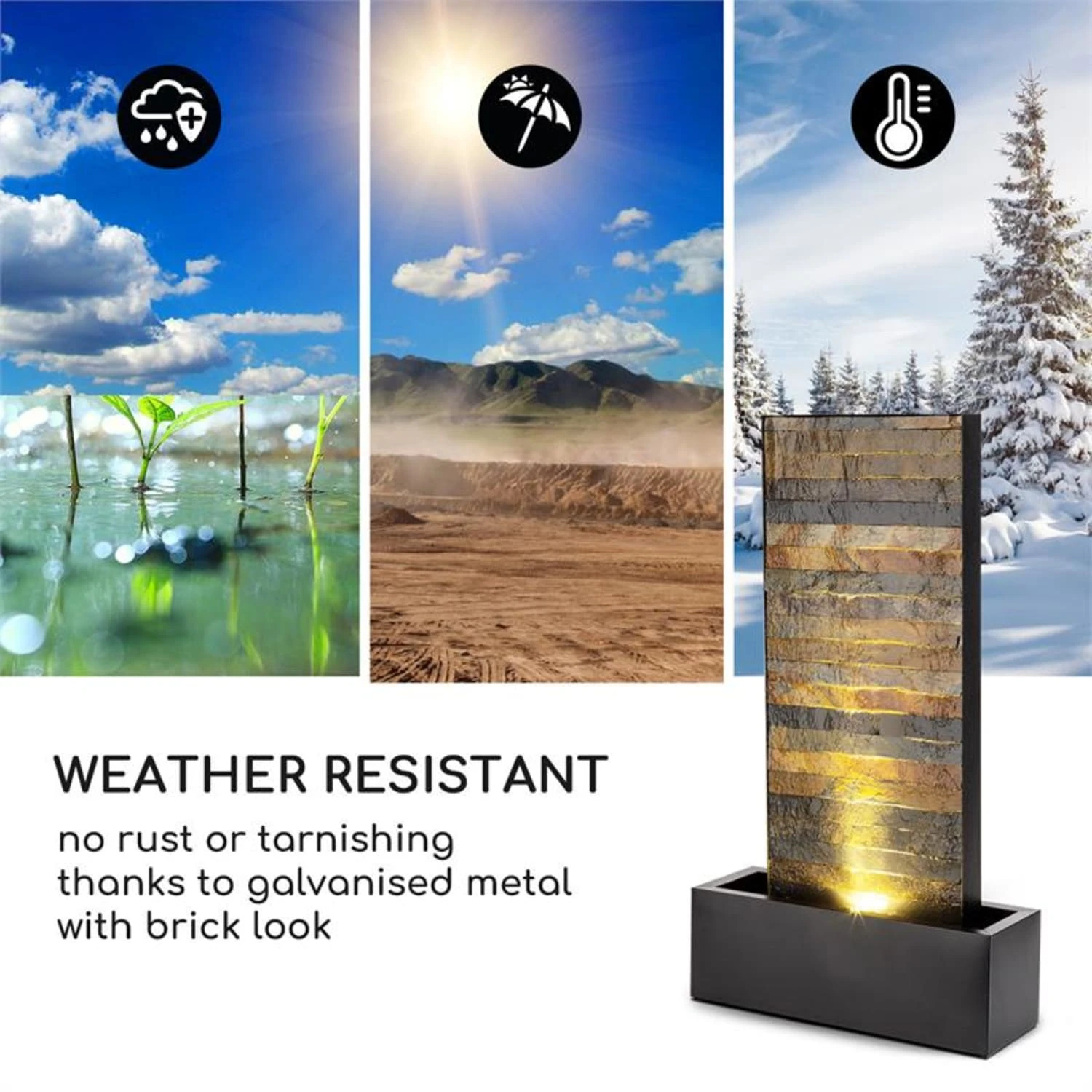 Raincastle Gartenbrunnen 12 LEDs 8W IPX8 Indoor & Outdoor 8 Raincastle Gartenbrunnen 12 LEDs 8W IPX8 Indoor & Outdoor – Bild 6