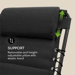 California Dreaming Sonnenliege, Polsterung, Stahlrahmen, Schwarz -Haushaltsgerätegeschäft 10033474 yy 0007 logo Blumfeldt California Dreaming Sonnenliege schwarz