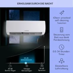 Windwaker Split-Klimaanlage 12.000 BTU/3,6 KW Luftdurchsatz 600m³/h -Haushaltsgerätegeschäft 10033483 de 0004 usp