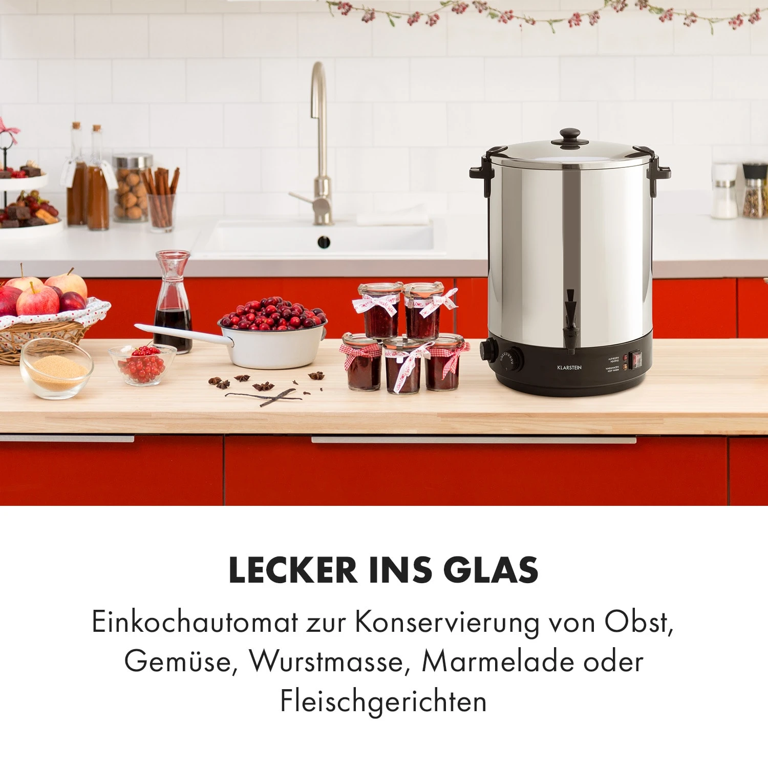 KonfiStar 40 Einkochautomat Getränkespender 2500W 40L Edelstahl 4 KonfiStar 40 Einkochautomat Getränkespender 2500W 40L Edelstahl – Bild 2