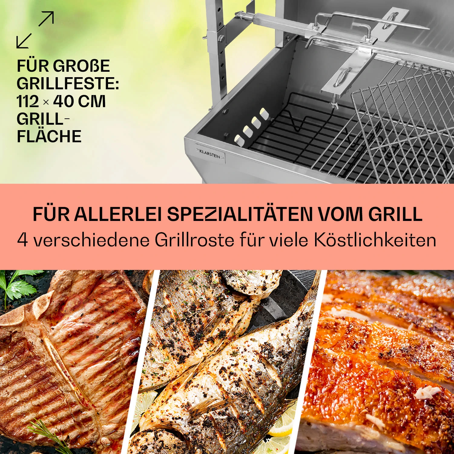 Sauenland Pro Spanferkelgrill Drehspieß 13W 4 Rollen Edelstahl 6 Sauenland Pro Spanferkelgrill Drehspieß 13W 4 Rollen Edelstahl – Bild 4