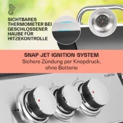 Tomahawk 3.1 S Gasgrill 3x3,6kW Brenner+2,7 KW 60x45cm Grill Edelstahl -Haushaltsgerätegeschäft 10033567 de 0004 usp