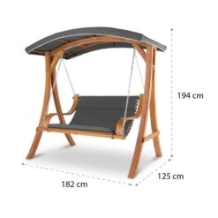 Tahiti Hollywoodschaukel Sonnendach 110cm 2-Sitzer Massivholz Grau -Haushaltsgerätegeschäft 10033575 yy 0008 logo Blumfeldt Tahiti Hollywoodschaukel Grau