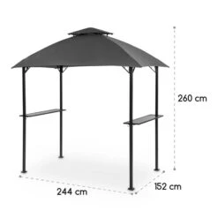 Steakhouse Al Sur Pavillon 244x260x152cm 160 G Flammhemmend Stahl Grau -Haushaltsgerätegeschäft 10033609 yy 0009 logo Blumfeldt Steakhouse al Sur Pavillon grau