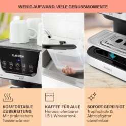 Arabica Espressomaschine 1050W 15 Bar 1,5l Touch-Bedienfeld Edelstahl -Haushaltsgerätegeschäft 10033729 de 0006 usp