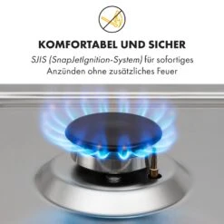 Ignito 5 Zonen Gaskochfeld 5-flammig Sabaf-Brenner Edelstahl Silber -Haushaltsgerätegeschäft 10034111 de 0006 logo