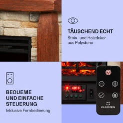 Lienz Elektrischer Kamin 1800W Steindekor Polystone Fernbedienung -Haushaltsgerätegeschäft 10034122 de 0003 logo