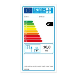 Energiewende Pelletofen 5/10 KW 5 Stufen Timer 18kg 250m³ Fernbedienung Schwarz -Haushaltsgerätegeschäft 10034153 energy label