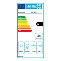 Tron Ambience Inselabzugshaube Ø38cm Umluft 540m³/h LED Schwarz -Haushaltsgerätegeschäft 10034213 energy label
