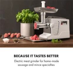 Kraftprotz Elektrischer Fleischwolf 700 W Kupfermotor Edelstahl -Haushaltsgerätegeschäft 10034215 yy 0002 logo Klarstein Kraftprotz elektrischer Fleischwolf weiss