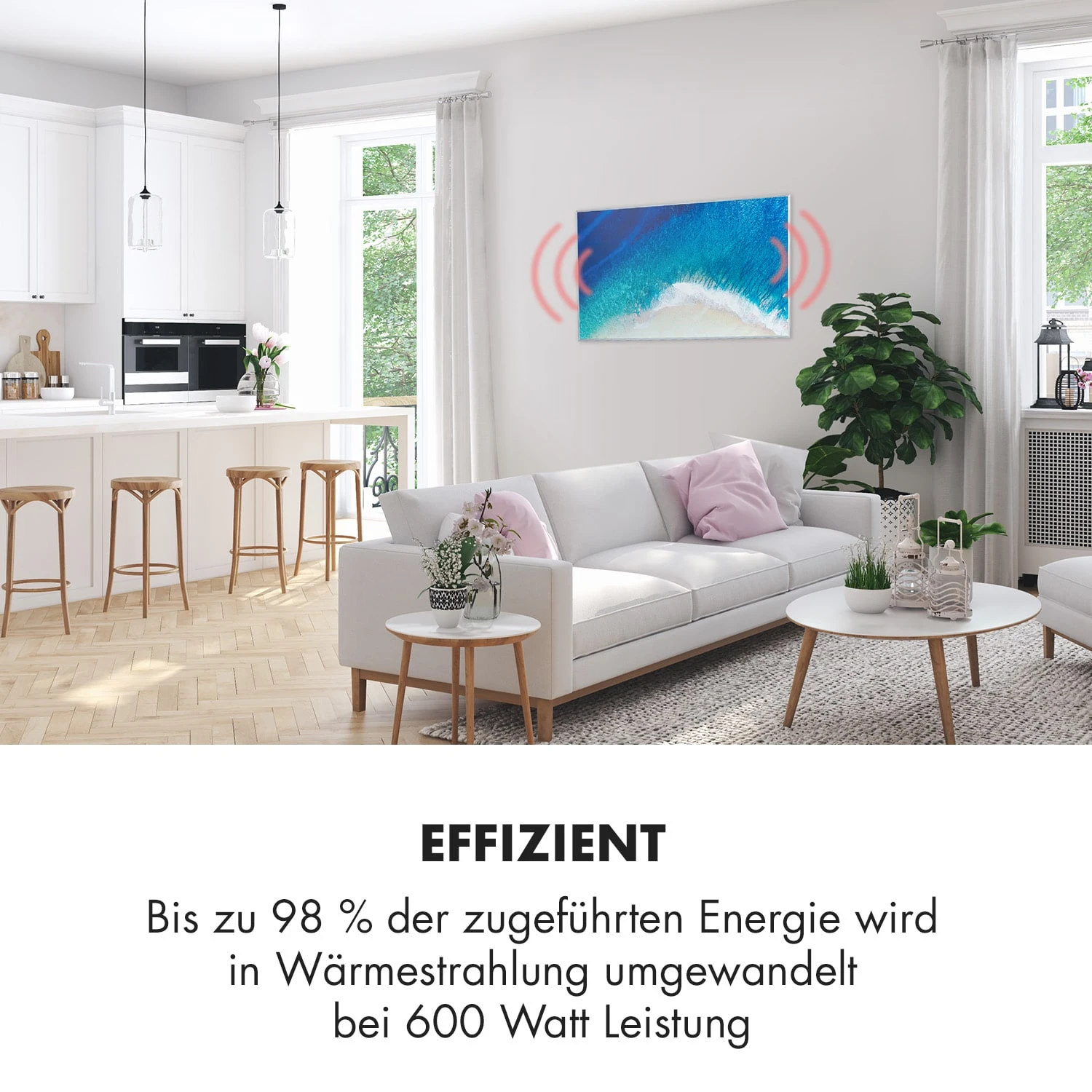 Wonderwall Air Art Strand Infrarotheizung 101x60cm 600W Fernbedienung 3 Wonderwall Air Art Strand Infrarotheizung 101x60cm 600W Fernbedienung – Bild 2