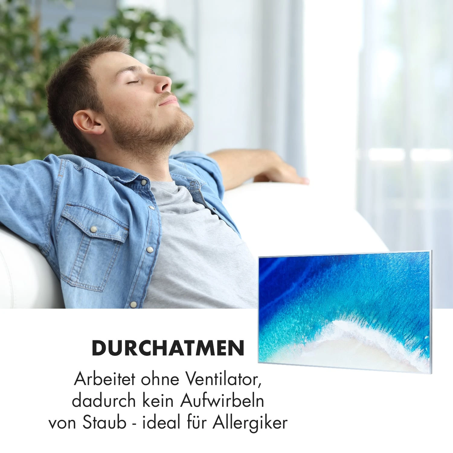 Wonderwall Air Art Strand Infrarotheizung 101x60cm 600W Fernbedienung 7 Wonderwall Air Art Strand Infrarotheizung 101x60cm 600W Fernbedienung – Bild 6