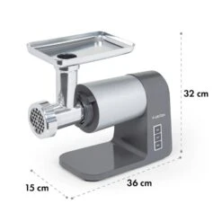 Mett Max Elektrischer Fleischwolf 600W Kupfermotor Aluminium -Haushaltsgerätegeschäft 10034244 yy 0008 logo Klarstein Mett Max elektrischer Fleischwolf grau