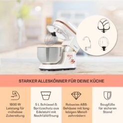 Bella Elegance Küchenmaschine 2000W/2,7PS/5,2 Ltr Edelstahl BPA-frei 11 Bella Elegance Küchenmaschine 2000W/2,7PS/5,2 Ltr Edelstahl BPA-frei -Haushaltsgerätegeschäft 10034365 de 0003 usp