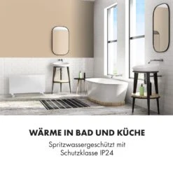 Bornholm Smart Konvektions-Heizgerät | 2000 W | SmartHeat Design: WiFi-Verbindung | LED-Display | 24-h-Timer | 2 Heizstufen: 1000 / 2000 W | IP24: Spritzwassergeschützt | Fernbedienung | Standgerät -Haushaltsgerätegeschäft 10034390 de 0005 logo