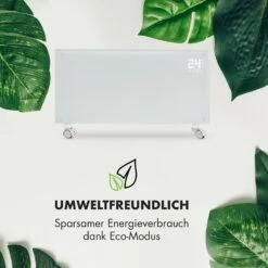 Bornholm Smart Konvektions-Heizgerät | 2000 W | SmartHeat Design: WiFi-Verbindung | LED-Display | 24-h-Timer | 2 Heizstufen: 1000 / 2000 W | IP24: Spritzwassergeschützt | Fernbedienung | Standgerät -Haushaltsgerätegeschäft 10034390 de 0007 logo