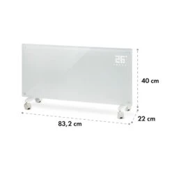 Bornholm Smart Konvektions-Heizgerät | 2000 W | SmartHeat Design: WiFi-Verbindung | LED-Display | 24-h-Timer | 2 Heizstufen: 1000 / 2000 W | IP24: Spritzwassergeschützt | Fernbedienung | Standgerät -Haushaltsgerätegeschäft 10034390 yy 0009 logo Klarstein Bornholm Smart Konvektions Heizgeraet wh reedit