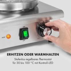 Wurstfabrik 600 Hot Dog Maker 600W 3 Spieße 5L 30-100°C Glas Edelstahl -Haushaltsgerätegeschäft 10034454 de 0003 logo