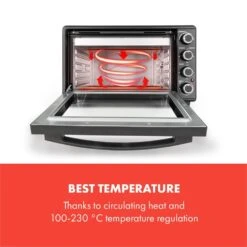 Masterchef 45 Mini-Backofen 45l 2000W 100-230 °C Timer Schwarz -Haushaltsgerätegeschäft 10034496 yy 0003 logo Klarstein Masterchef 45 Mini Backofen 45l schwarz