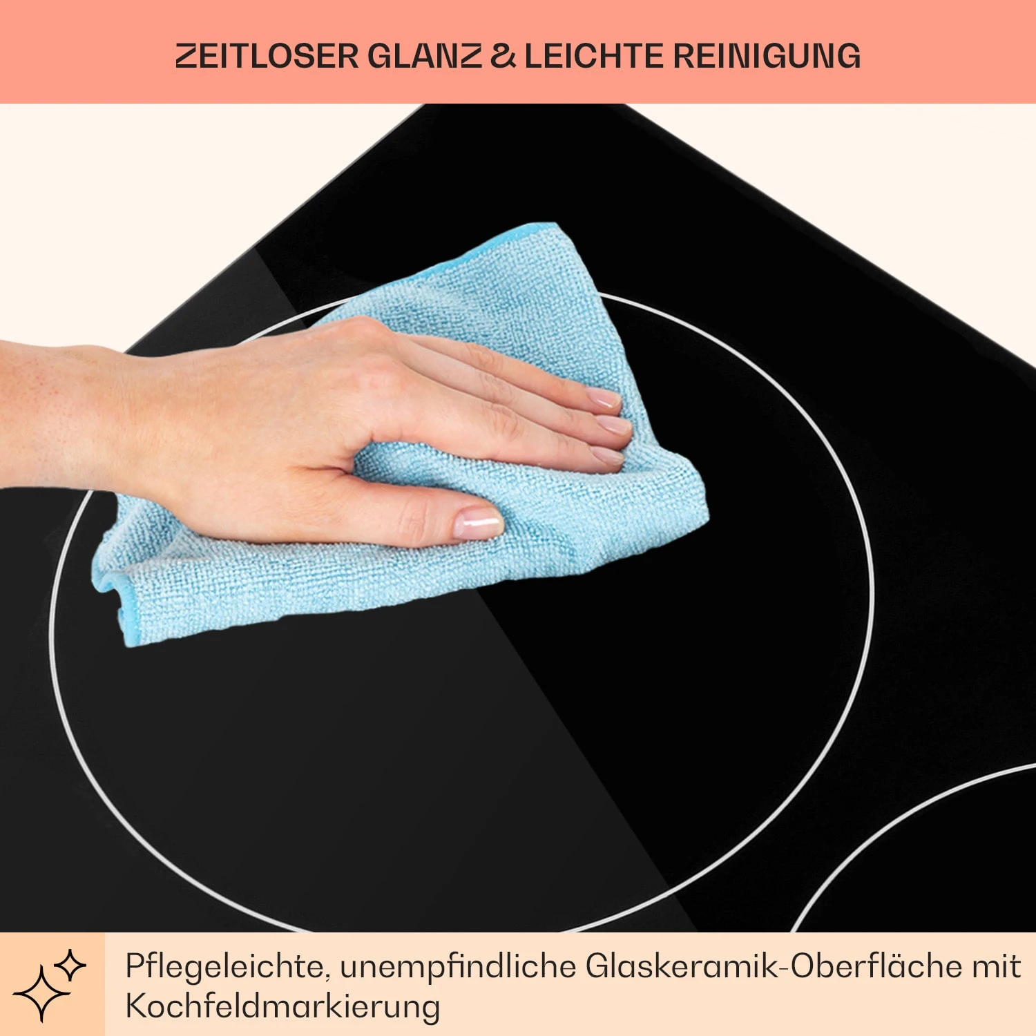 EasyCook Domino Keramikkochfeld 3000W Drehregler Schwarz 10 EasyCook Domino Keramikkochfeld 3000W Drehregler Schwarz – Bild 8