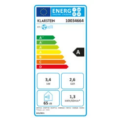 Klarstein Kraftwerk Smart 12K Klimaanlage 3-in-1 12000 BTU App -Haushaltsgerätegeschäft 10034664 energy label