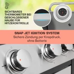 Tomahawk Gasgrill 4x3,6 KW + 2,7 KW Brenner 66x43,5 Cm Grill Edelstahl -Haushaltsgerätegeschäft 10034710 de 0004 usp