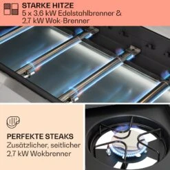 Tomahawk Gasgrill 5x3,6 KW + 2,7 KW Brenner 80x43,5 Cm Grill Edelstahl -Haushaltsgerätegeschäft 10034712 de 0003 usp