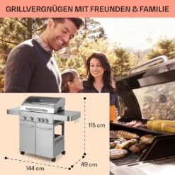 Valkyrie Gasgrill 4x3,5 KW + 3,15 KW Brenner 74x44 Cm Grill Edelstahl -Haushaltsgerätegeschäft 10034715 de 0006 usp