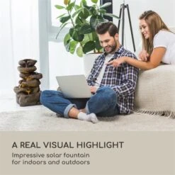 Savona Solarbrunnen 2,8 W Polyresin 5h Akku LEDs Steinoptik -Haushaltsgerätegeschäft 10034720 yy 0003 logo Blumfeldt Savona Solarbrunnen Steinoptik
