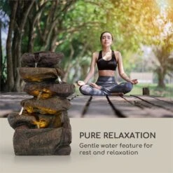 Savona Solarbrunnen 2,8 W Polyresin 5h Akku LEDs Steinoptik -Haushaltsgerätegeschäft 10034720 yy 0004 logo Blumfeldt Savona Solarbrunnen Steinoptik