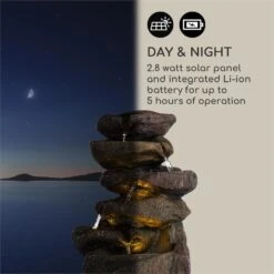 Savona Solarbrunnen 2,8 W Polyresin 5h Akku LEDs Steinoptik -Haushaltsgerätegeschäft 10034720 yy 0007 logo Blumfeldt Savona Solarbrunnen Steinoptik
