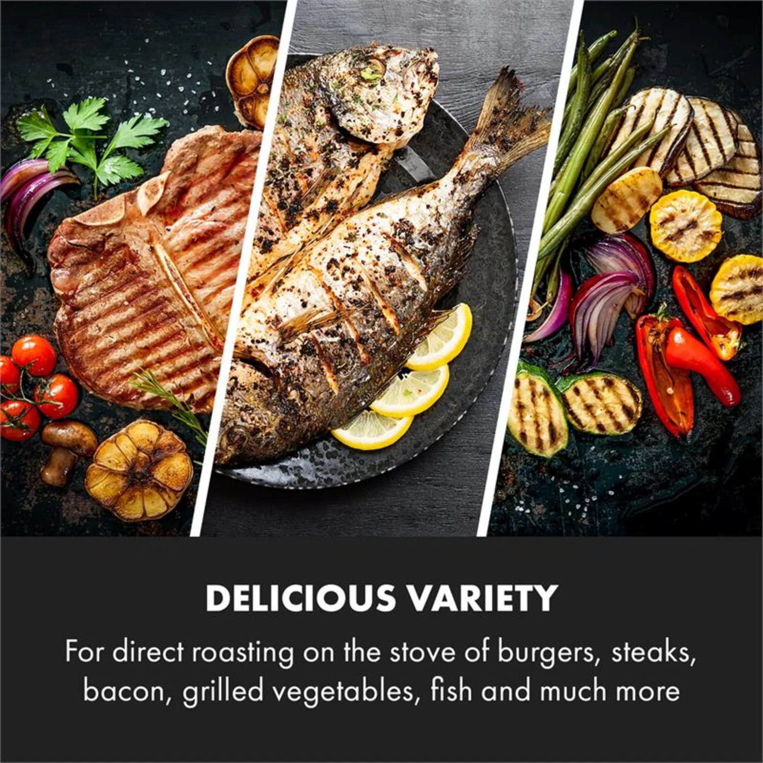 Delicatessa Grill Pan Grillplatte Induktionskochfeld Zubehör 43,5x23cm 5 Delicatessa Grill Pan Grillplatte Induktionskochfeld Zubehör 43,5x23cm – Bild 3