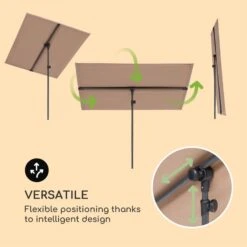 Flex-Shade L Sonnenschirm 130 X 180 Cm Polyester UV 50 Taupe -Haushaltsgerätegeschäft 10034727 yy 0003 logo Blumfeldt Flex Shade L Sonnenschirm 130x180 taupe