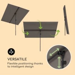 Flex-Shade XL Sonnenschirm 150 X 210 Cm Polyester UV 50 Dunkelgrau 12 Flex-Shade XL Sonnenschirm 150 X 210 Cm Polyester UV 50 Dunkelgrau -Haushaltsgerätegeschäft 10034728 yy 0003 logo Blumfeldt Flex Shade XL Sonnenschirm 150x210 grau