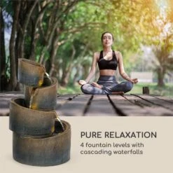 Mantua Kaskadenbrunnen Gartenbrunnen 4 Stufen Akku 2,8W Solar LED -Haushaltsgerätegeschäft 10034730 yy 0004 logo Blumfeldt Mantua Kaskadenbrunnen