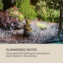 Mantua Kaskadenbrunnen Gartenbrunnen 4 Stufen Akku 2,8W Solar LED -Haushaltsgerätegeschäft 10034730 yy 0007 logo Blumfeldt Mantua Kaskadenbrunnen