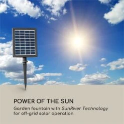 Messina Kaskadenbrunnen Solarbrunnen Gartenbrunnen Akku Solarpanel LED -Haushaltsgerätegeschäft 10034734 yy 0002 logo Blumfeldt Messina Kaskadenbrunnen