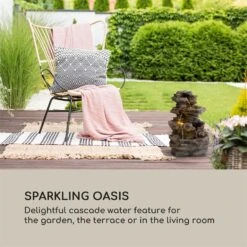 Messina Kaskadenbrunnen Solarbrunnen Gartenbrunnen Akku Solarpanel LED -Haushaltsgerätegeschäft 10034734 yy 0003 logo Blumfeldt Messina Kaskadenbrunnen