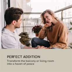 Messina Kaskadenbrunnen Solarbrunnen Gartenbrunnen Akku Solarpanel LED -Haushaltsgerätegeschäft 10034734 yy 0006 logo Blumfeldt Messina Kaskadenbrunnen