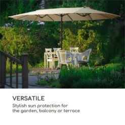 Twin Peaks Sonnenschirm Sonnenschutz 456 X 245 X 268 Cm Polyester -Haushaltsgerätegeschäft 10034740 yy 0005 logo Blumfeldt Twin Peaks Sonnenschirm creme