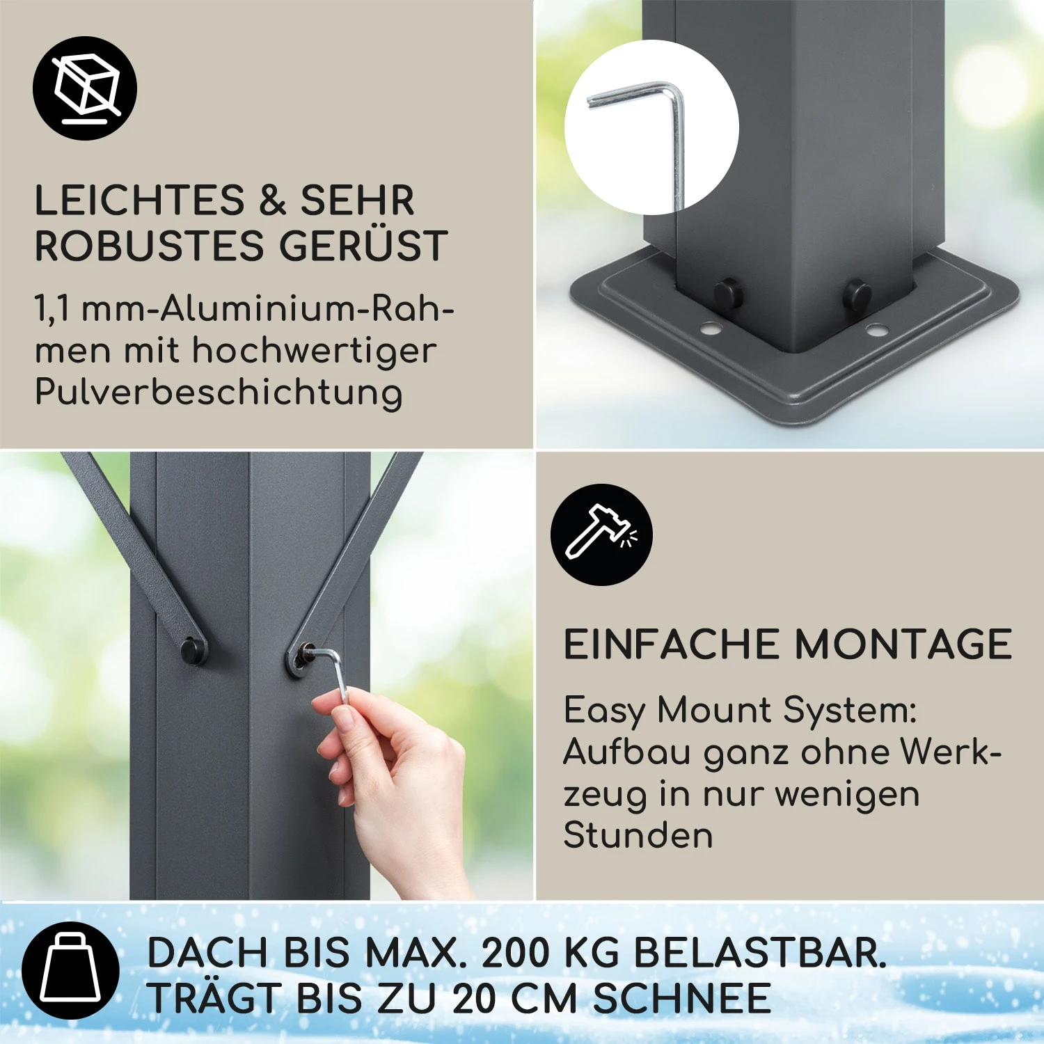 Pantheon Solid Sky Expand Pavillon 3x2,5x3 M Aluminium Polycarbonat 5 Pantheon Solid Sky Expand Pavillon 3x2,5x3 M Aluminium Polycarbonat – Bild 3